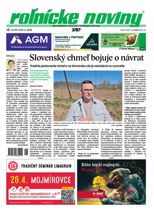 Obálka titulu Rolnické noviny - vydání č.&nbsp;16/2026