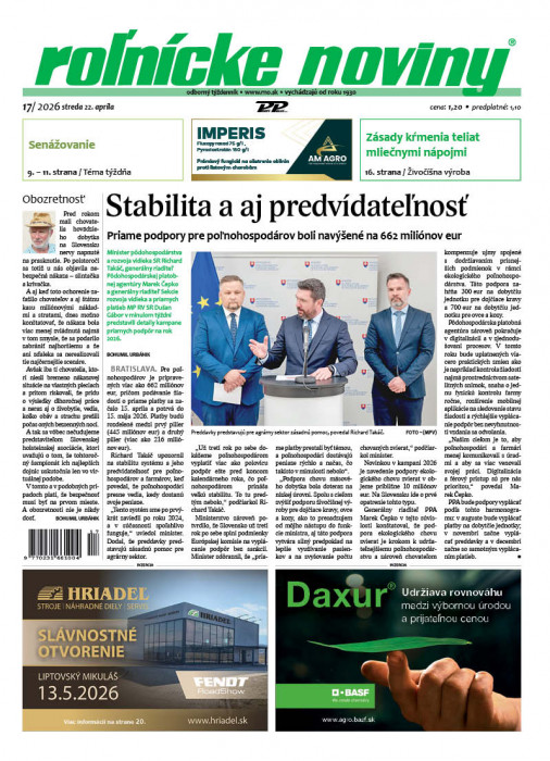 Obálka titulu Rolnické noviny - vydání č.&nbsp;17/2026