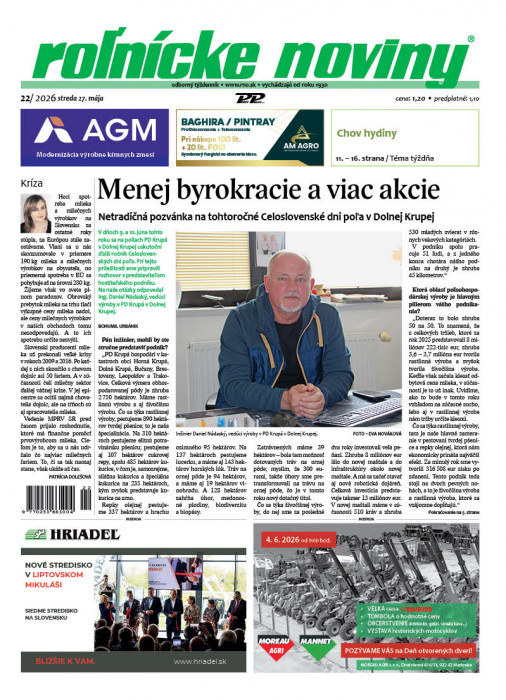 Obálka časopisu Rolnické noviny