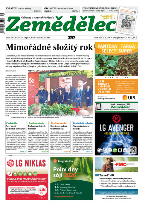 Obálka časopisu Zemědělec