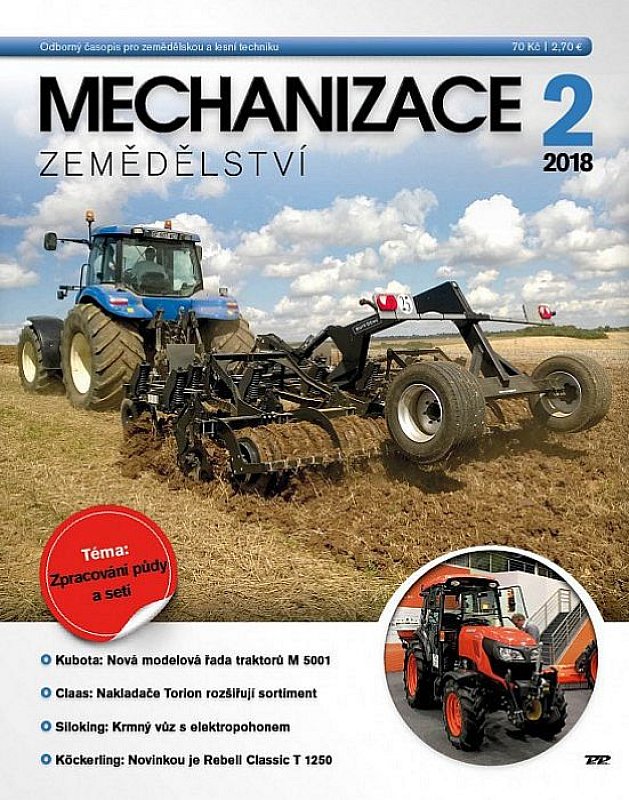 Obálka titulu Mechanizace zemědělství - vydání č. 2/2018