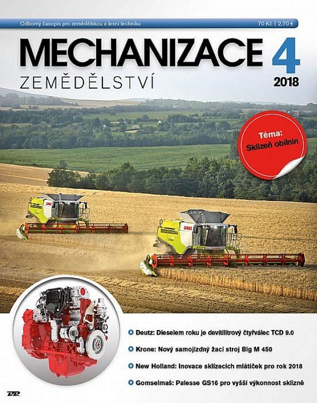 Obálka titulu Mechanizace zemědělství - vydání č. 4/2018