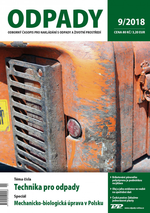 Obálka titulu Odpady - vydání č. 9/2018