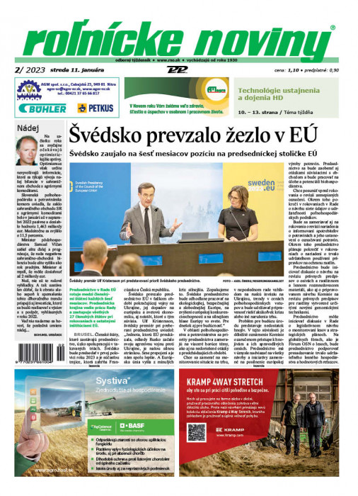 Obálka titulu Rolnické noviny - vydání č. 2/2023