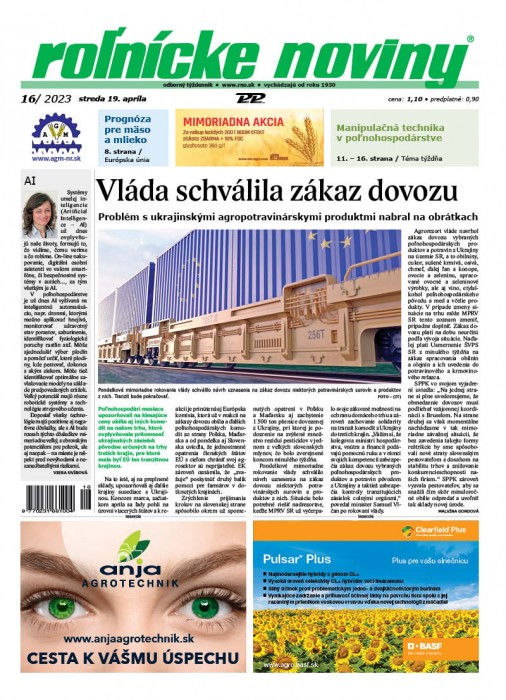 Obálka titulu Rolnické noviny - vydání č. 16/2023