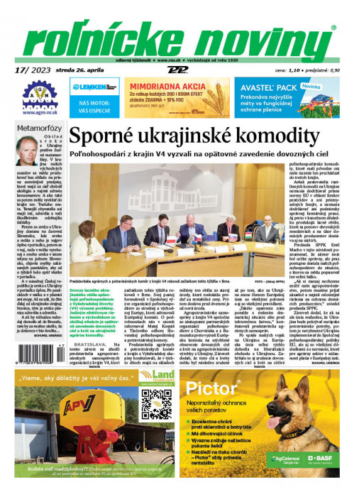 Obálka titulu Rolnické noviny - vydání č. 17/2023