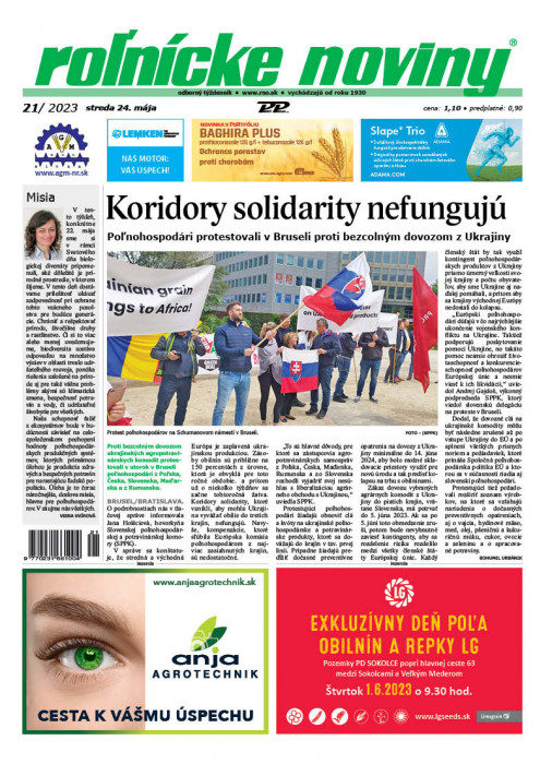 Obálka titulu Rolnické noviny - vydání č. 21/2023