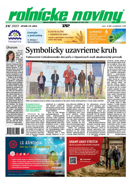 Obálka titulu Rolnické noviny - vydání č. 24/2023
