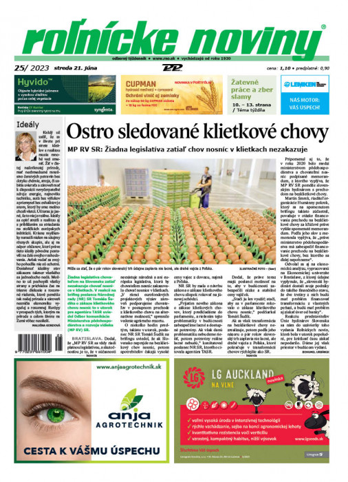 Obálka titulu Rolnické noviny - vydání č. 25/2023