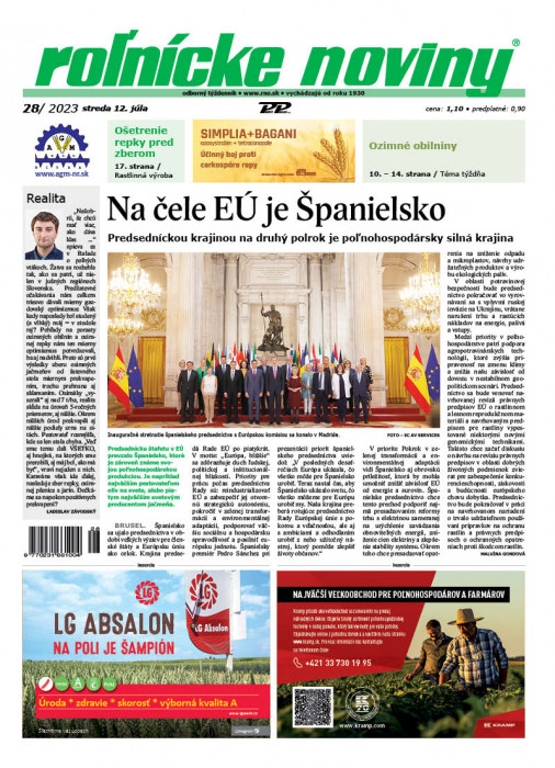 Obálka titulu Rolnické noviny - vydání č. 28/2023