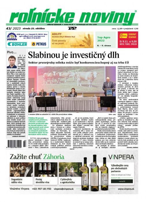 Obálka titulu Rolnické noviny - vydání č. 43/2023