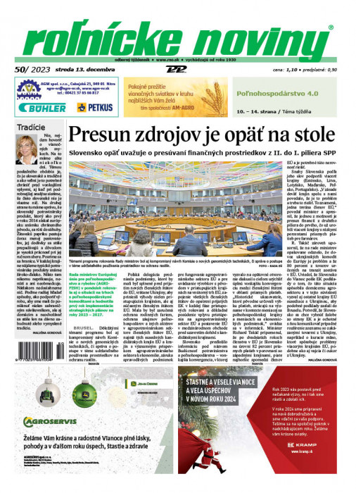 Obálka titulu Rolnické noviny - vydání č. 50/2023
