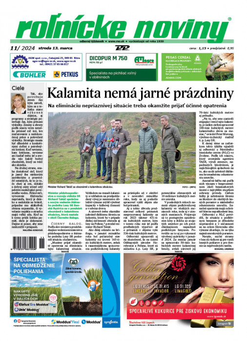 Obálka titulu Rolnické noviny - vydání č. 11/2024