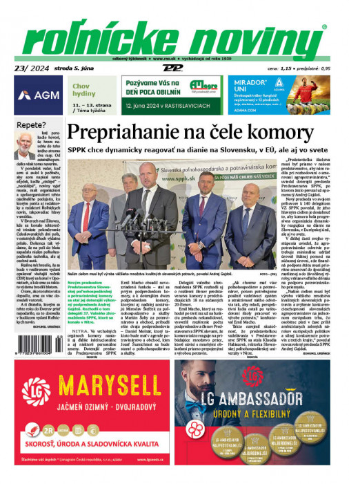 Obálka titulu Rolnické noviny - vydání č. 23/2024