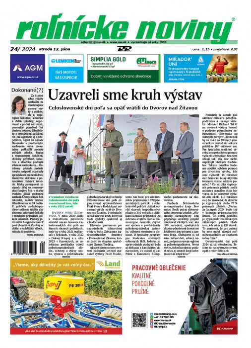 Obálka titulu Rolnické noviny - vydání č. 24/2024