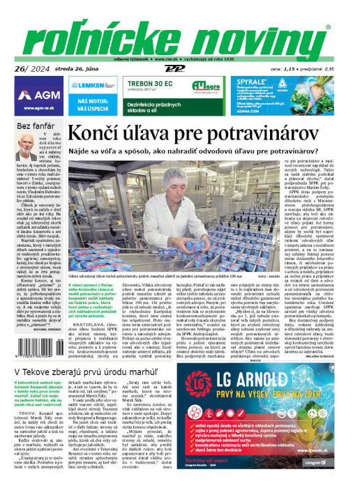 Obálka titulu Rolnické noviny - vydání č. 26/2024