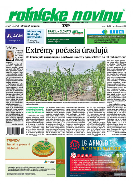 Obálka titulu Rolnické noviny - vydání č. 32/2024