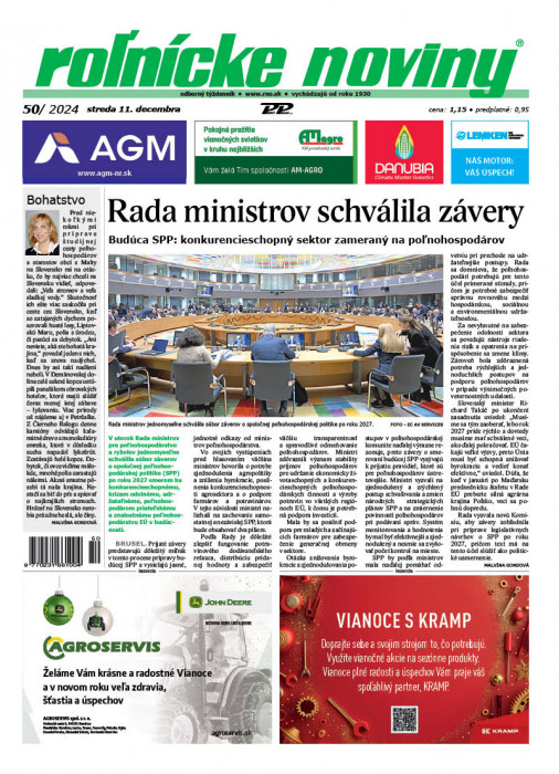 Obálka titulu Rolnické noviny - vydání č. 50/2024