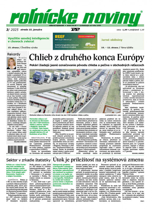 Obálka titulu Rolnické noviny - vydání č. 3/2025