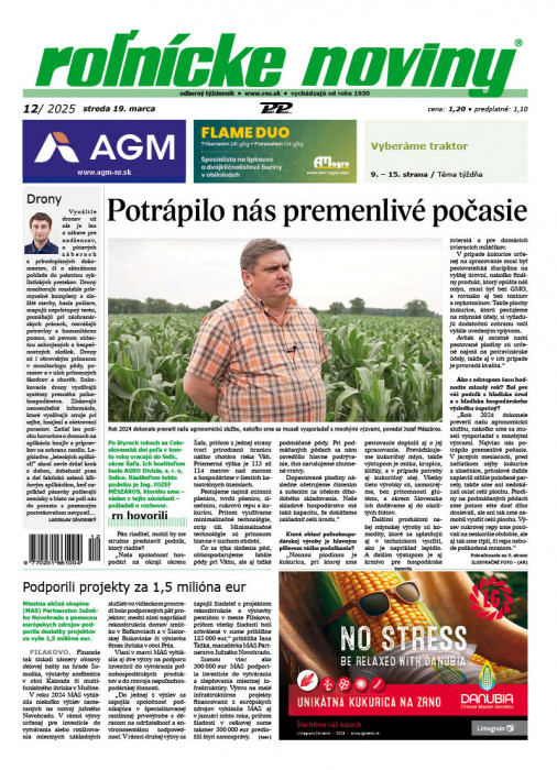 Obálka titulu Rolnické noviny - vydání č. 12/2025