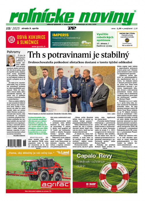 Obálka titulu Rolnické noviny - vydání č. 15/2025