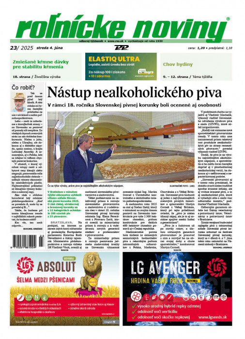 Obálka titulu Rolnické noviny - vydání č. 23/2025