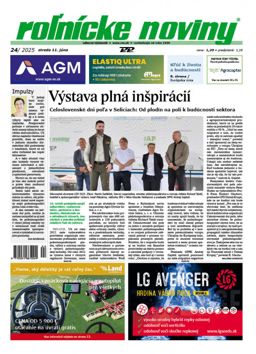 Obálka titulu Rolnické noviny - vydání č. 24/2025