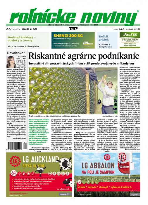 Obálka titulu Rolnické noviny - vydání č. 27/2025