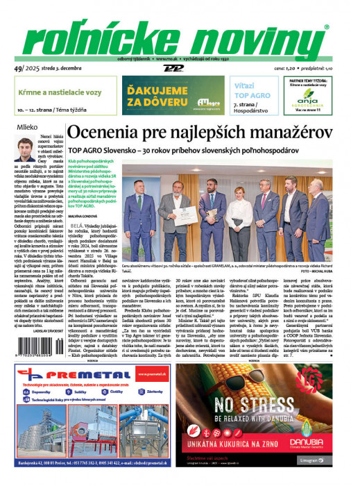 Obálka titulu Rolnické noviny - vydání č.&nbsp;49/2025