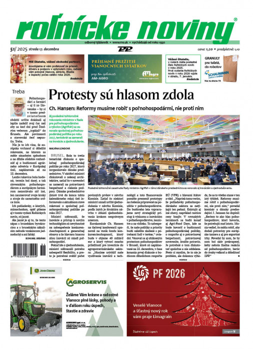 Obálka titulu Rolnické noviny - vydání č.&nbsp;51/2025