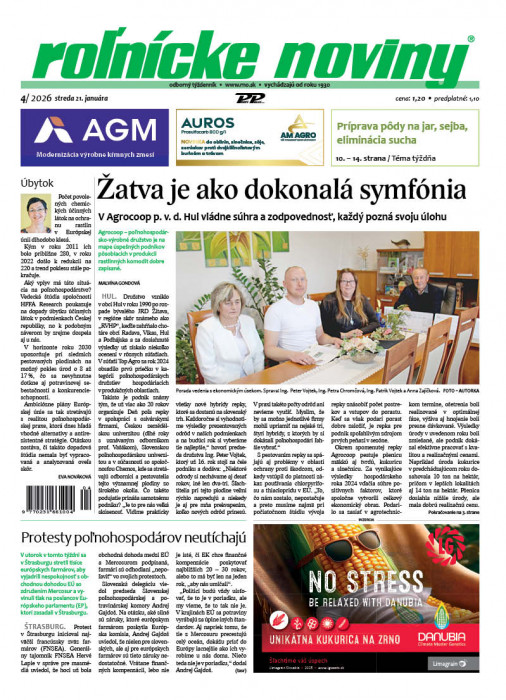 Obálka titulu Rolnické noviny - vydání č.&nbsp;4/2026