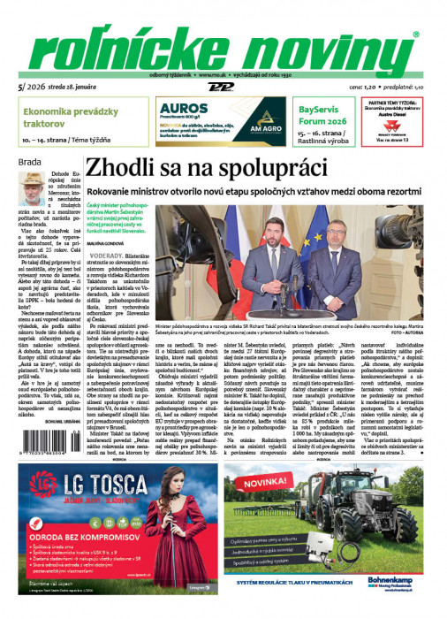 Obálka titulu Rolnické noviny - vydání č.&nbsp;5/2026