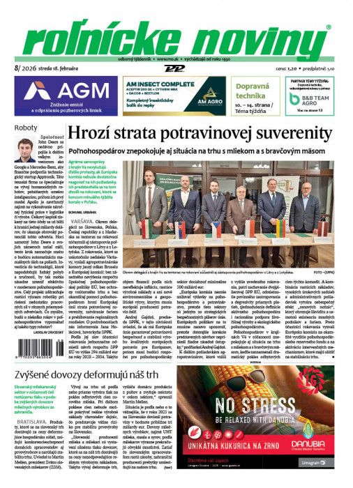 Obálka titulu Rolnické noviny - vydání č.&nbsp;8/2026