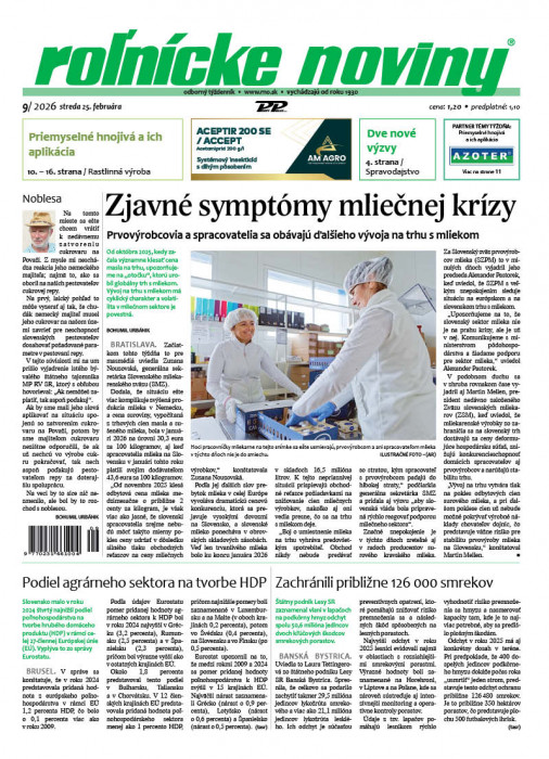 Obálka titulu Rolnické noviny - vydání č.&nbsp;9/2026