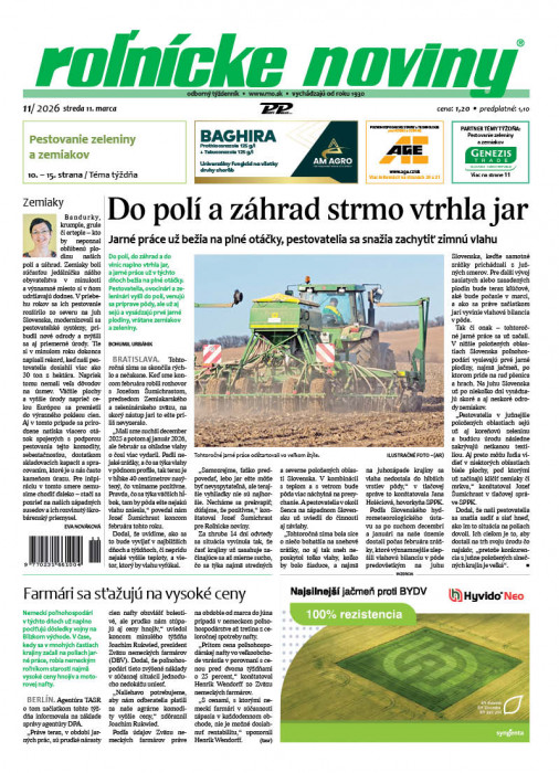 Obálka titulu Rolnické noviny - vydání č.&nbsp;11/2026