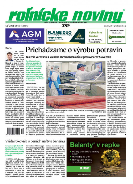 Obálka titulu Rolnické noviny - vydání č.&nbsp;12/2026