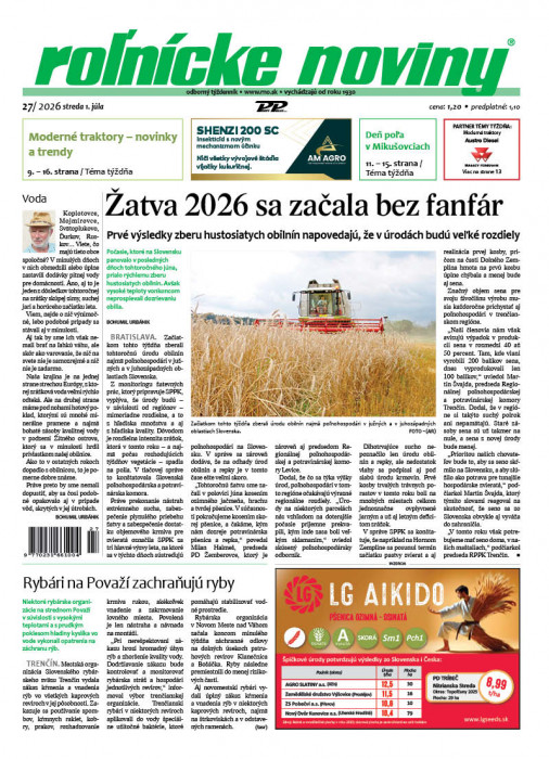Obálka titulu Rolnické noviny - vydání č.&nbsp;27/2026