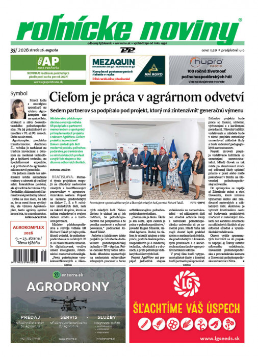 Obálka titulu Rolnické noviny - vydání č.&nbsp;35/2026
