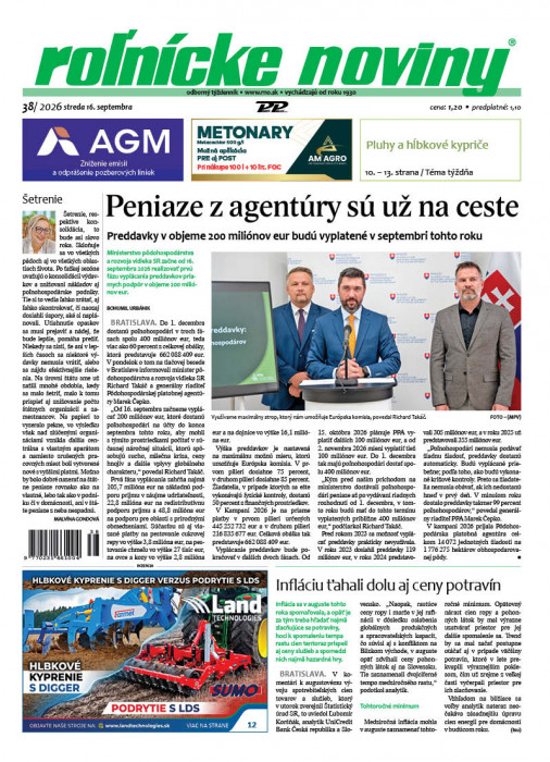 Obálka titulu Rolnické noviny - vydání č.&nbsp;38/2026