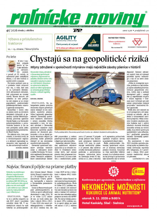 Obálka titulu Rolnické noviny - vydání č.&nbsp;41/2026
