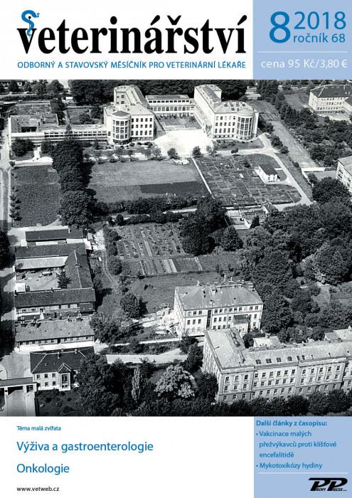 Obálka titulu Veterinářství - vydání č. 8/2018