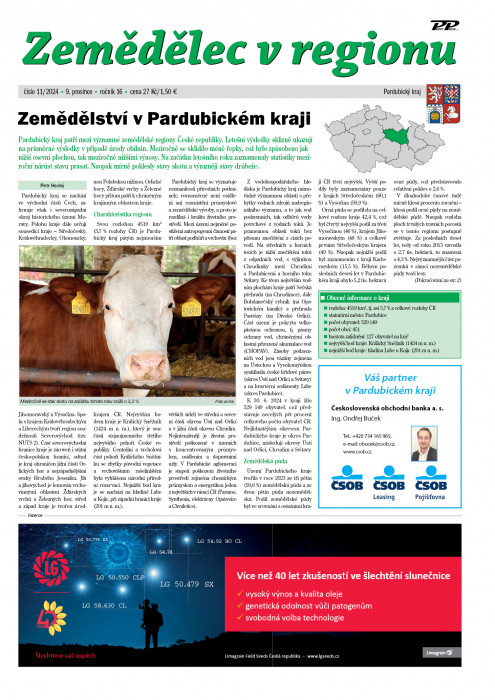 Obálka titulu Zemědělec v regionu - vydání č. 11/2024