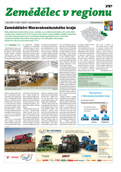 Obálka titulu Zemědělec v regionu