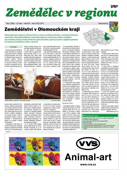 Obálka titulu Zemědělec v regionu - vydání č.&nbsp;1/2026