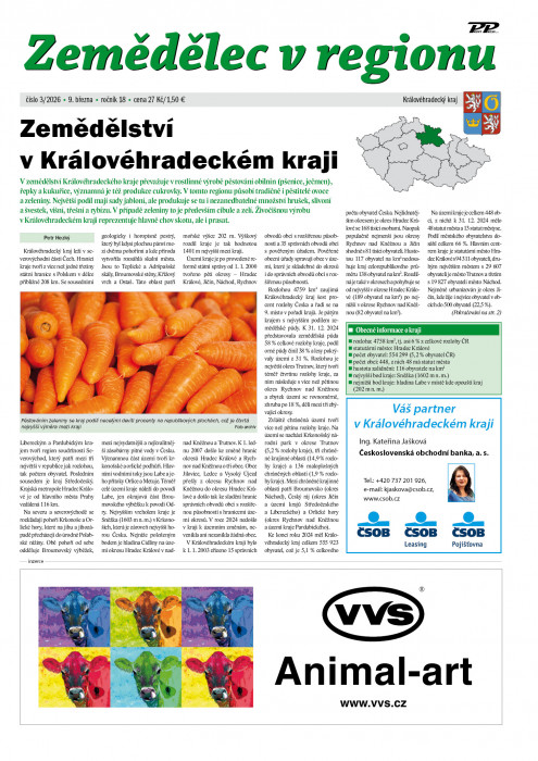 Obálka titulu Zemědělec v regionu - vydání č.&nbsp;3/2026