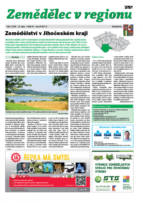 Obálka časopisu Zemědělec v regionu
