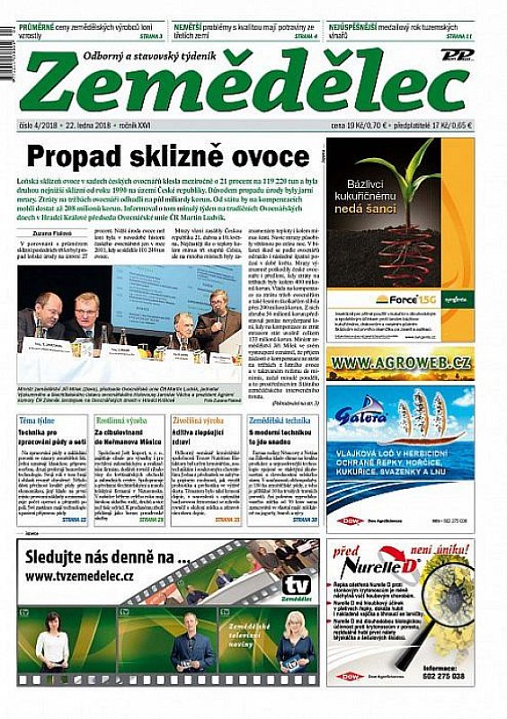 Obálka titulu Zemědělec - vydání č. 4/2018