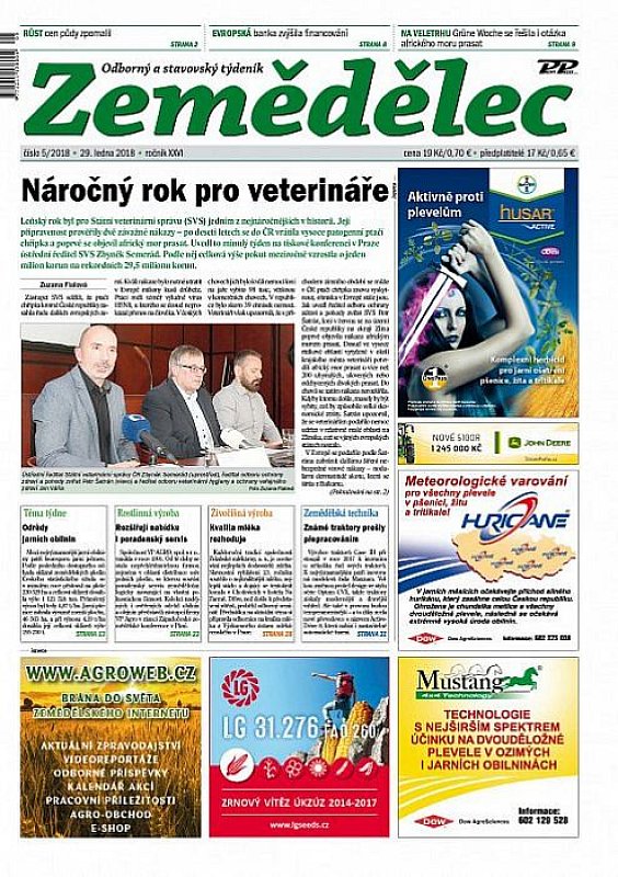 Obálka titulu Zemědělec - vydání č. 5/2018