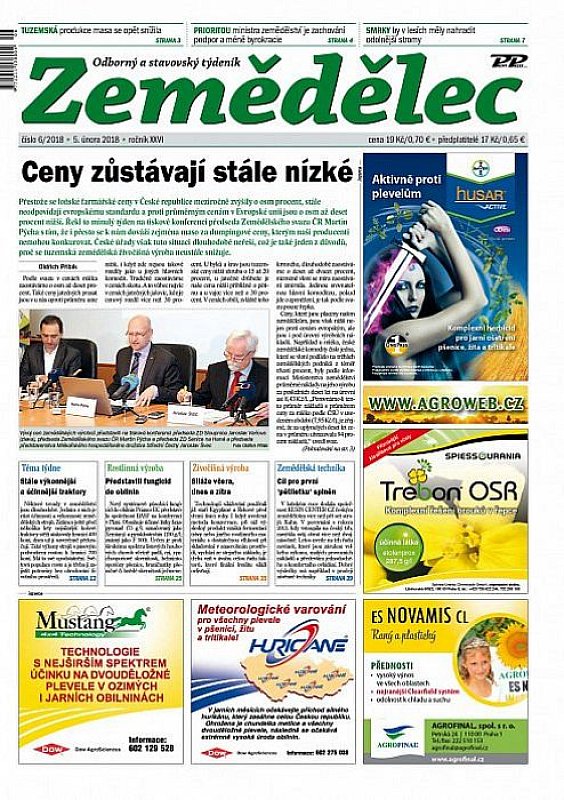 Obálka titulu Zemědělec - vydání č. 6/2018