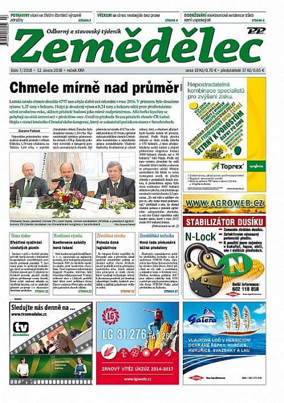 Obálka titulu Zemědělec - vydání č. 7/2018